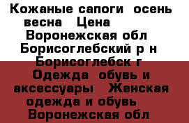 Кожаные сапоги  осень-весна › Цена ­ 1 000 - Воронежская обл., Борисоглебский р-н, Борисоглебск г. Одежда, обувь и аксессуары » Женская одежда и обувь   . Воронежская обл.